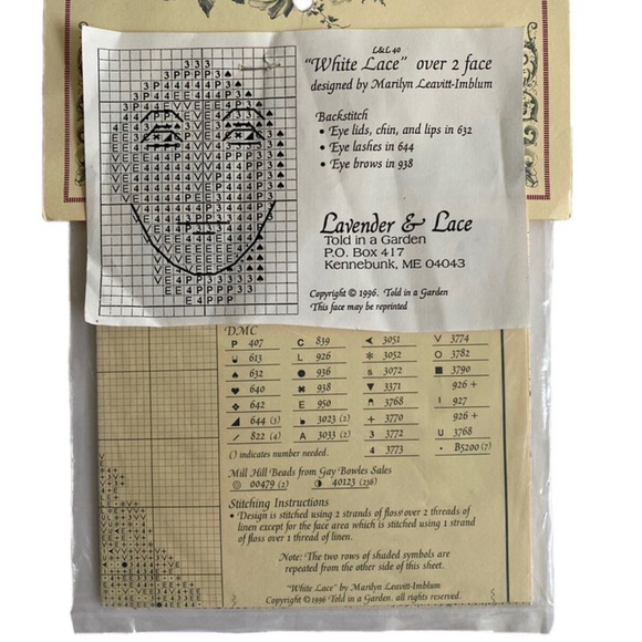 Lavender & Lace Victorian Designs Counted Cross Stitch Pattern White Lace Bride - Picture 3 of 4